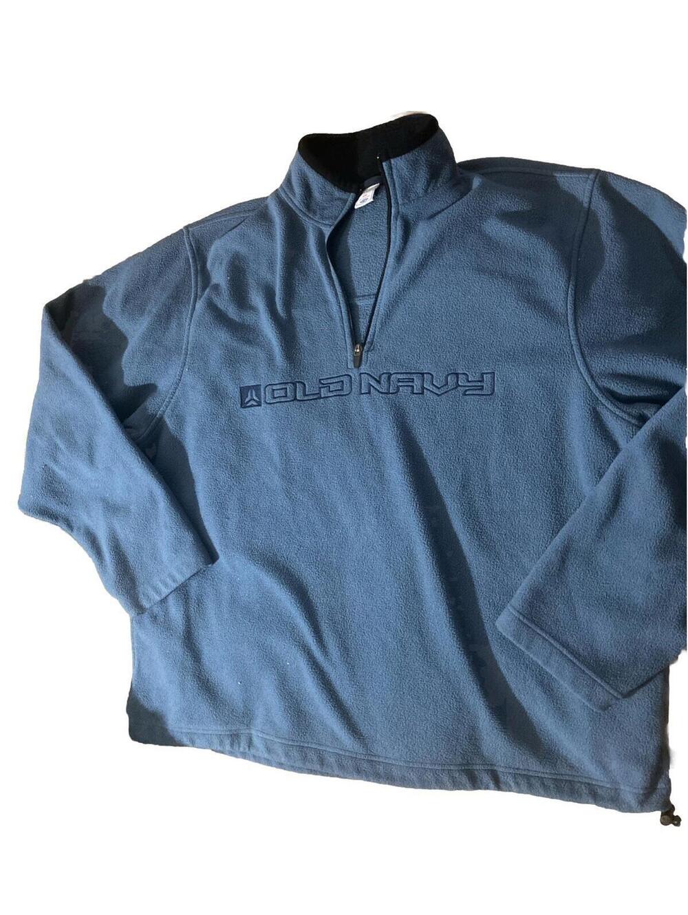 Y2K Old Navy 1/4 Zip Fleece Adult XXL Light Blue Heavy